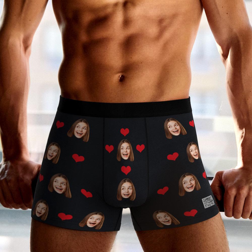 Custom  Photo Boxer Men's,Heart Face Underwear - Men