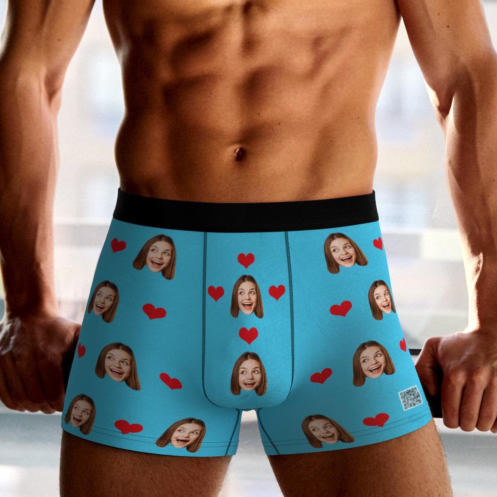 Custom  Photo Boxer Men's,Heart Face Underwear - Men