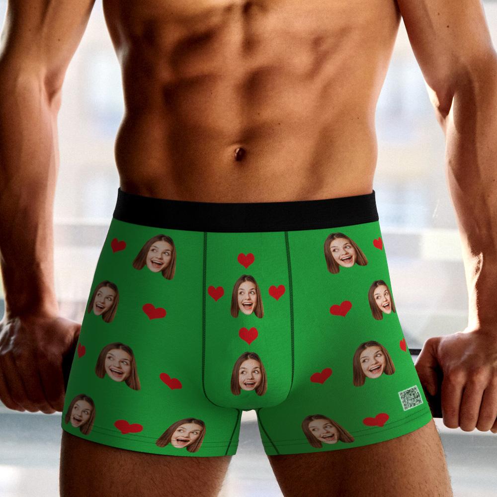 Custom  Photo Boxer Men's,Heart Face Underwear - Men