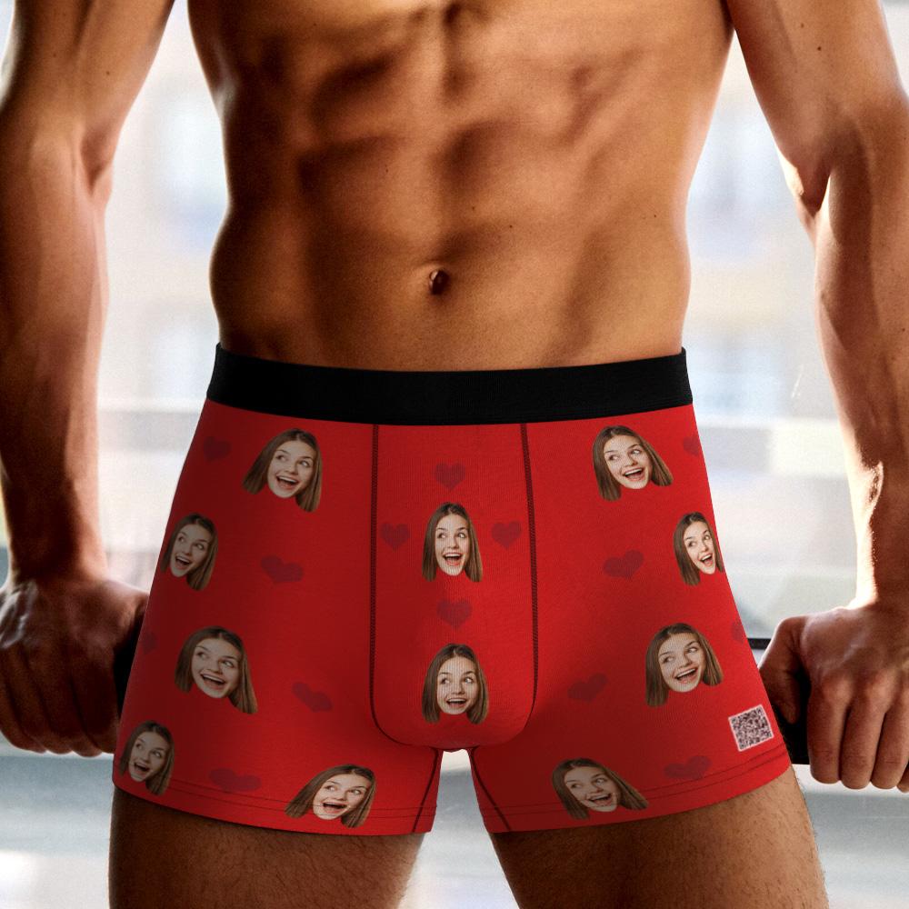 Custom  Photo Boxer Men's,Heart Face Underwear - Men