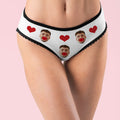 Custom Face Underwear Personalized Red Lips and Heart Underwear Valentine's Day Gift