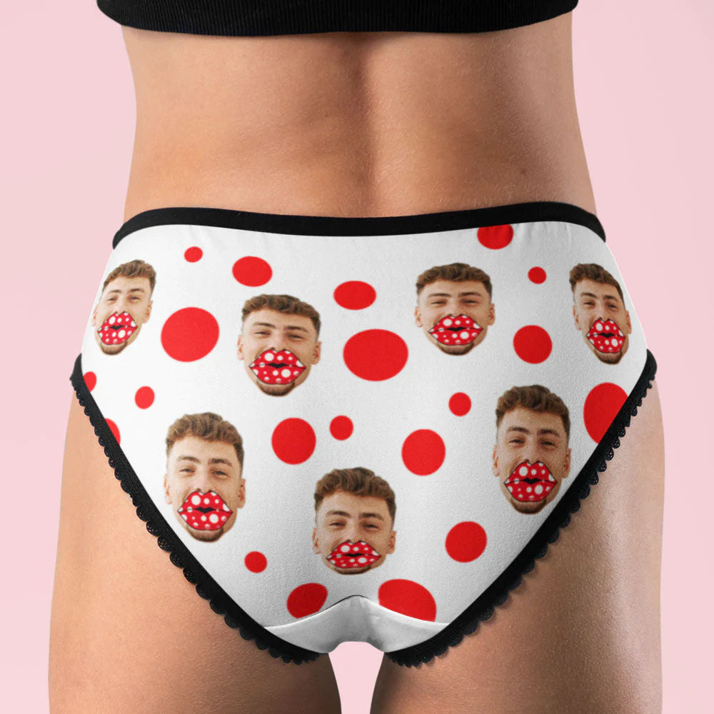 Custom Face AR View Boxers Personalized Funny Lips Valentine's Day Gift For Her