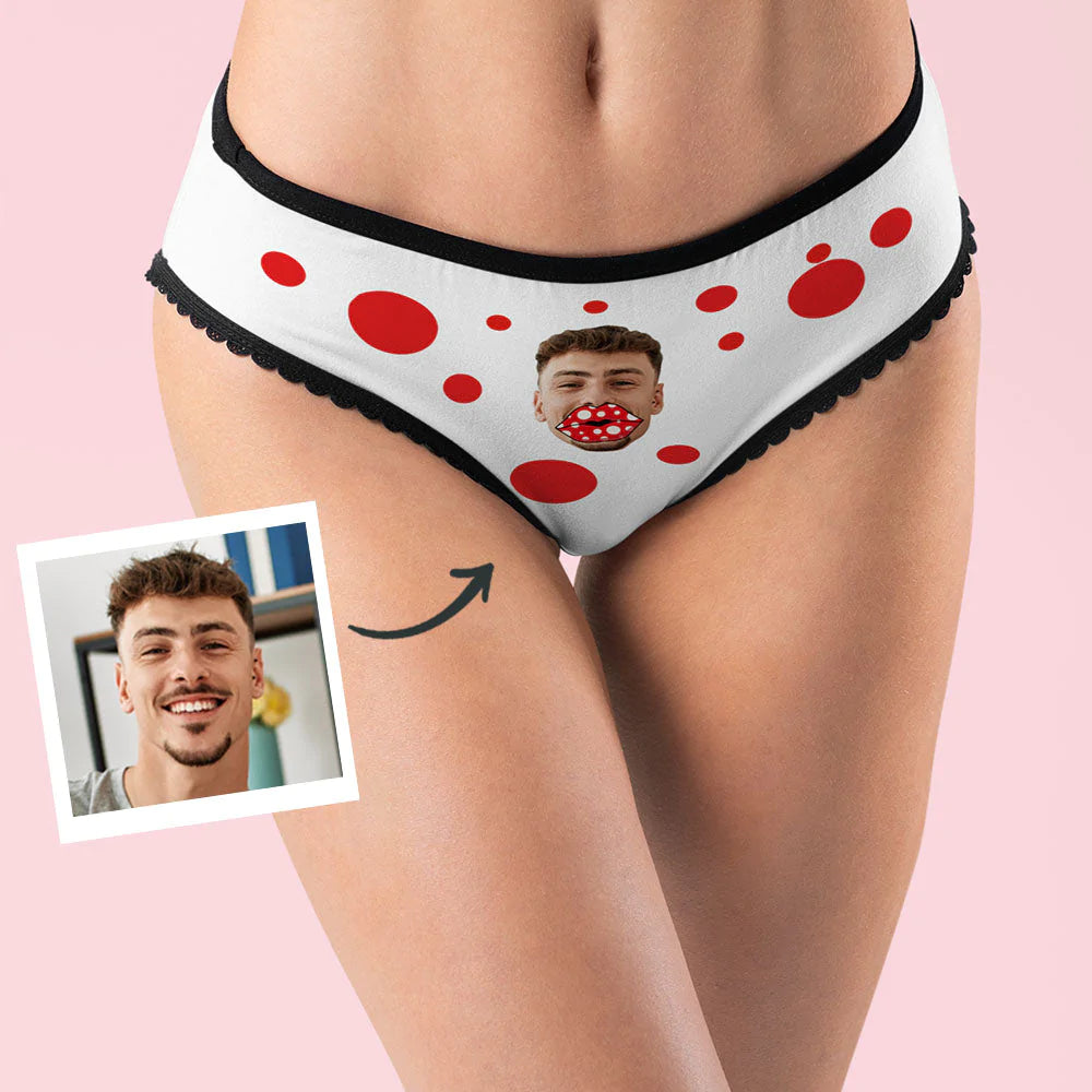 Custom Face AR View Boxers Personalized Funny Lips Valentine's Day Gift For Her