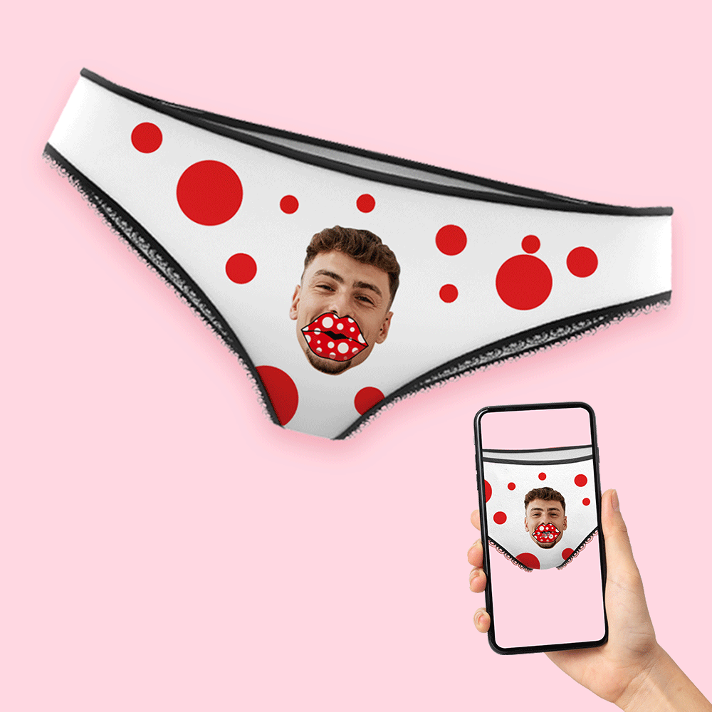 Custom Face AR View Boxers Personalized Funny Lips Valentine's Day Gift For Her