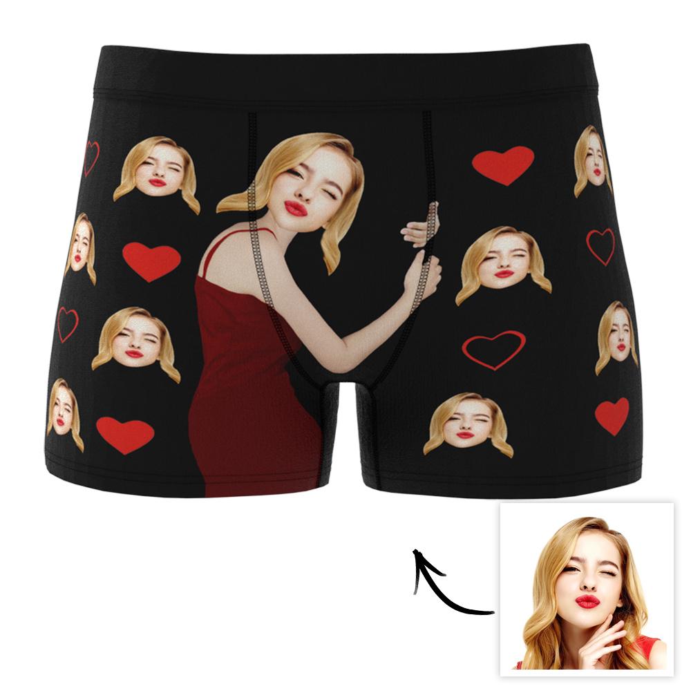 Custom Love Hug Boxer Shorts Personalized Underwear