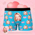 Custom Face Boxer Briefs with Little Heart for Husband Wedding Gift