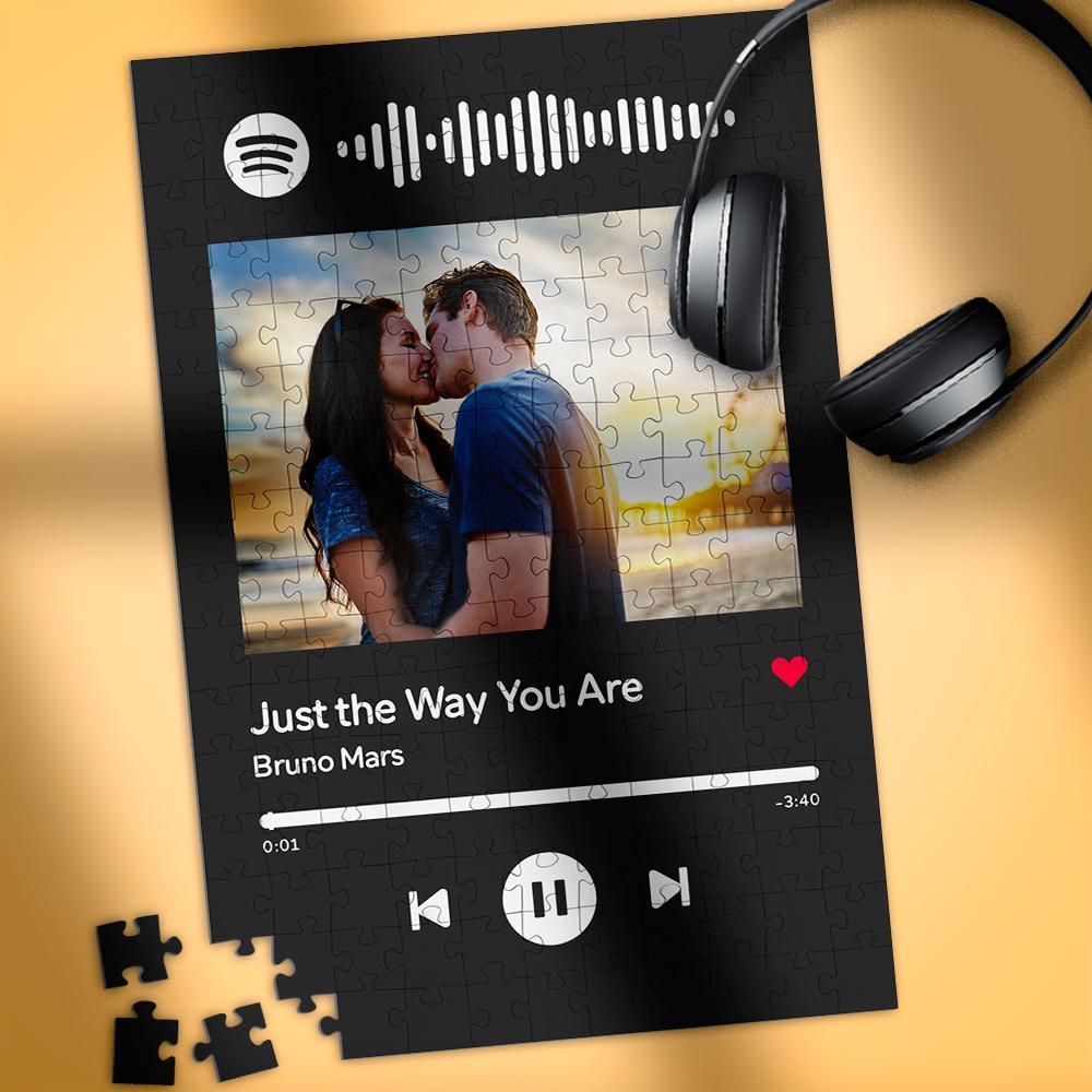 Scannable Spotify Code Puzzle Photo Engraved Puzzle Black