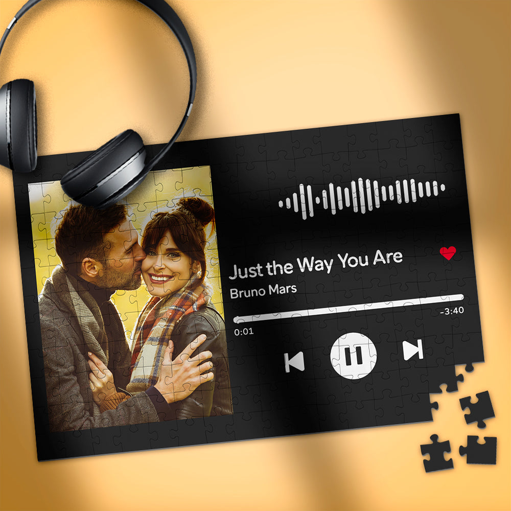 Scannable Music Code Puzzle Photo Engraved Puzzle Black Gift