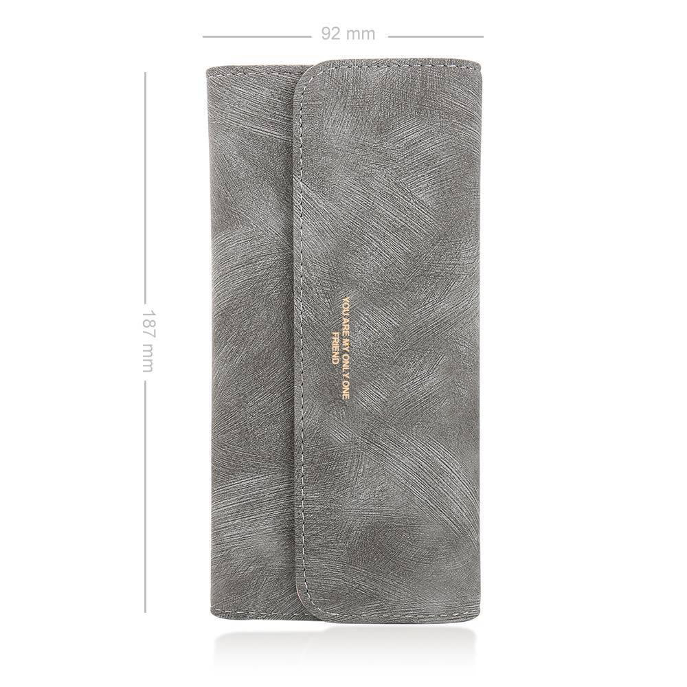 Photo Engraved Trifold Photo Wallet Grey Leather