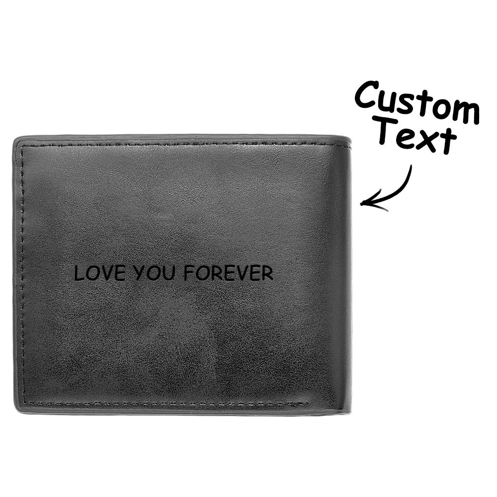 Personalized Photo Engraved Men's Flip Wallet Black