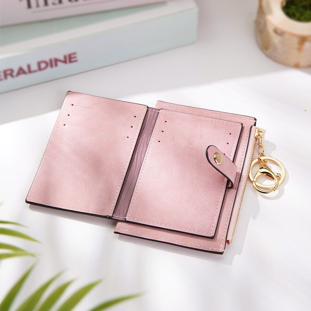 Personalized Zodiac Birth Flower Leather Wallet Birthday Anniversary Gift for Her