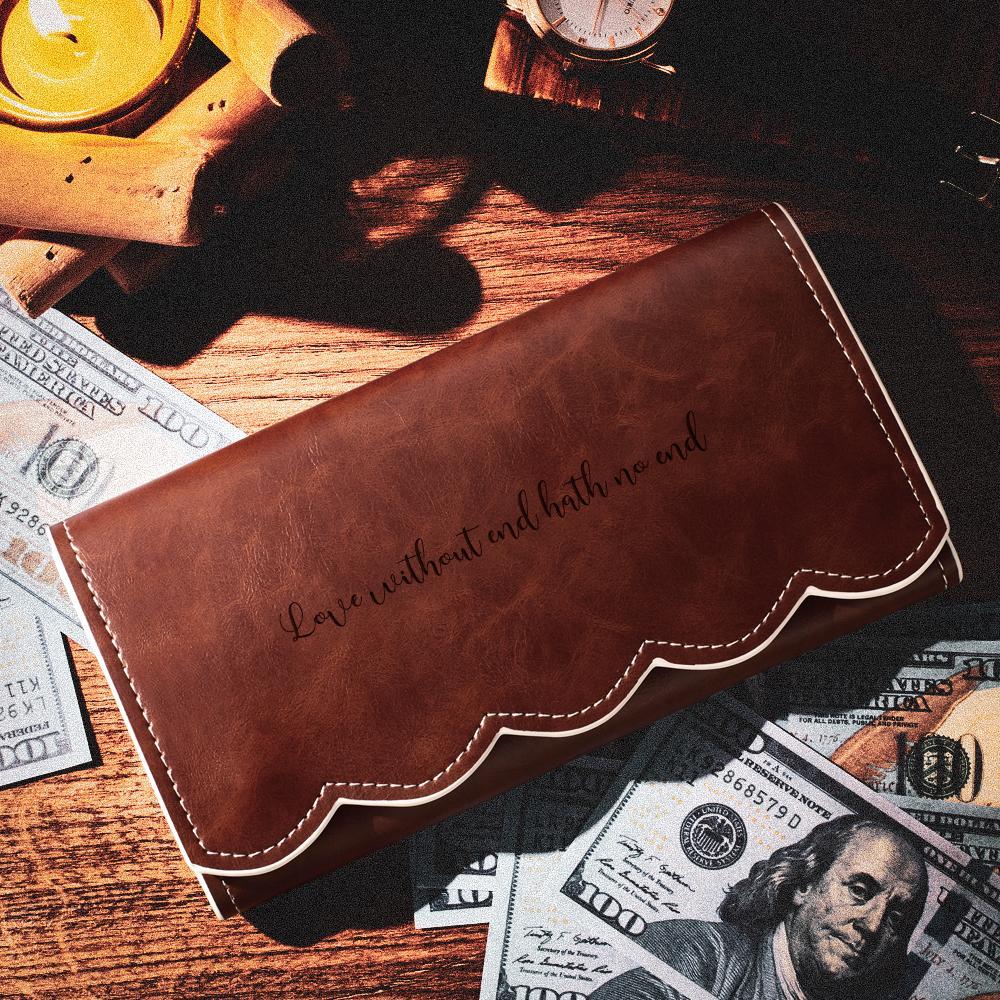 Custom Engraved Wallet Long Texture Design Creative Gift