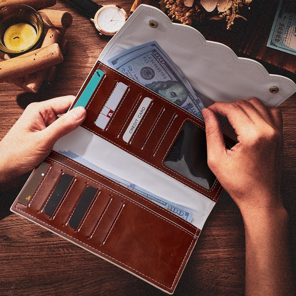 Custom Engraved Wallet Long Texture Design Creative Gift