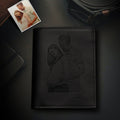 Valentine's Day Gifts - Custom Men's Trifold Vertical Photo Black Wallet Credit Debit Card Holder With Zipper Coin Pouch