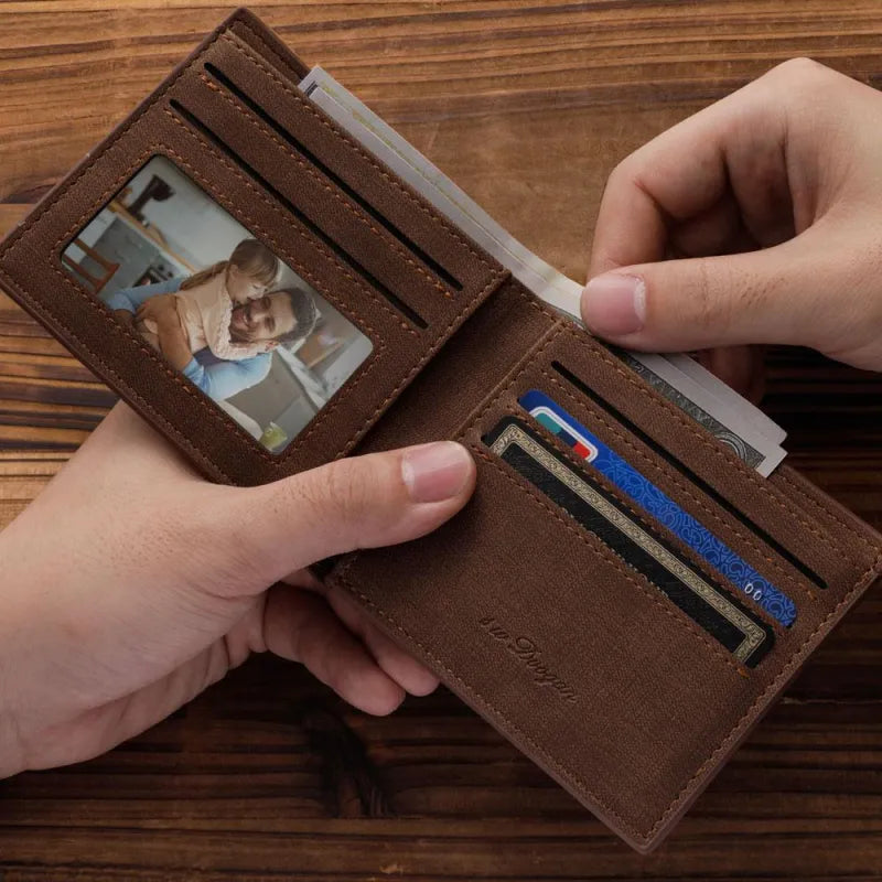 Custom Photo Wallet and Photo Calendar Keychain Set Father's Day Gift for Him
