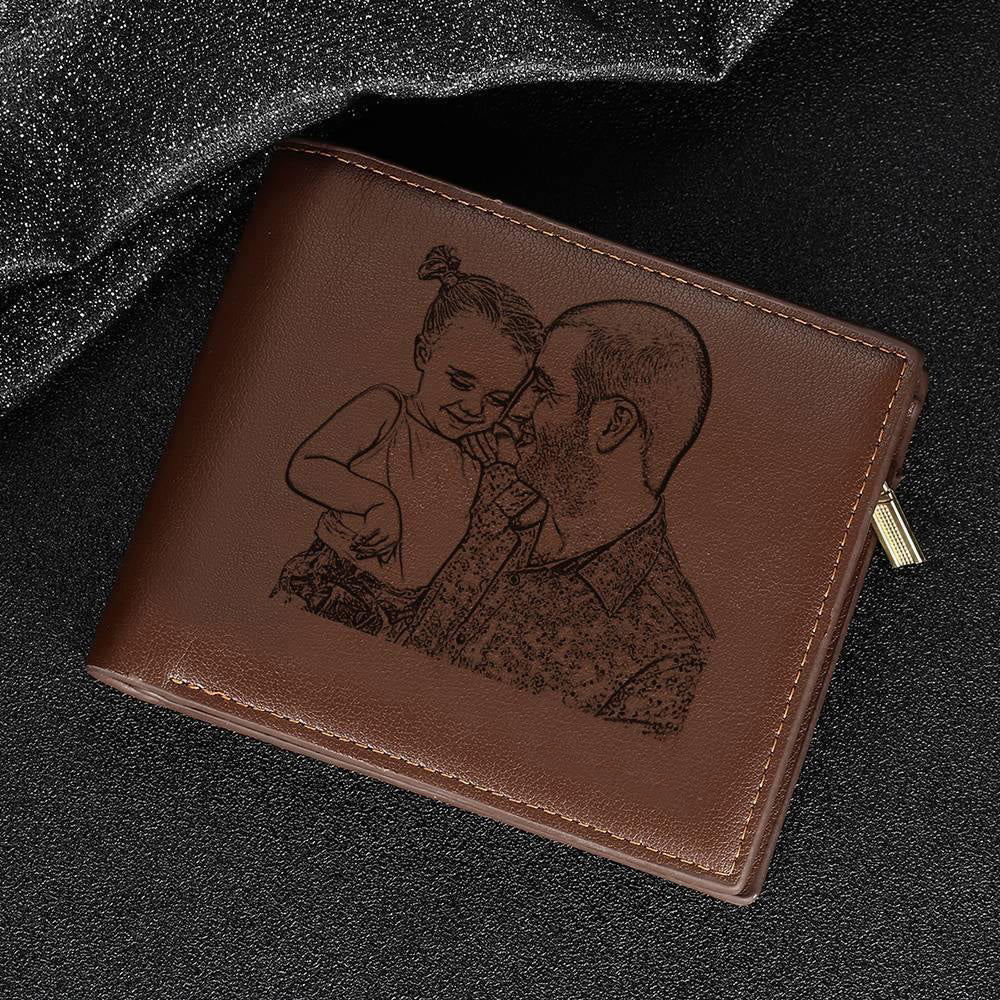 Custom Photo Wallet with Two Pictures Father's Gift