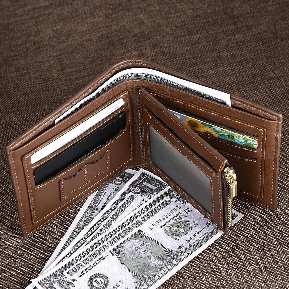 Custom Photo Wallet with Two Pictures Father's Gift