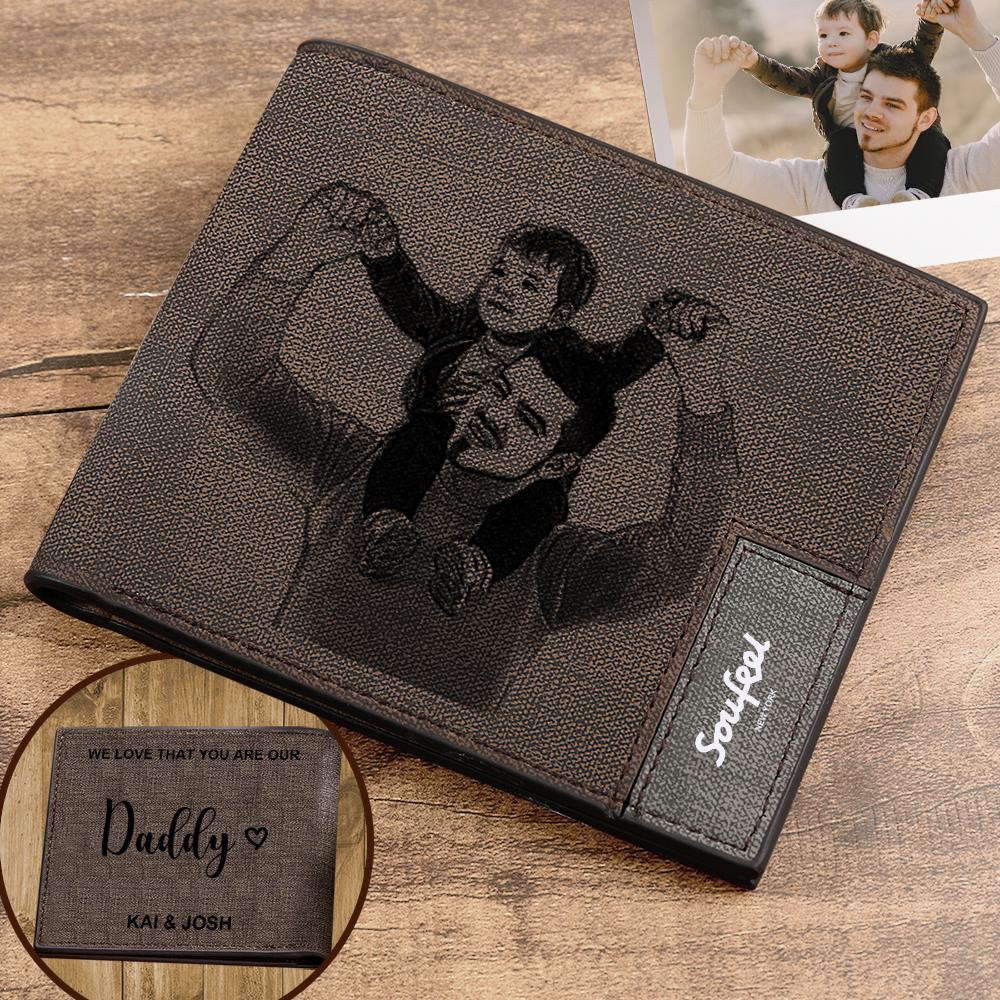 Mens Wallet Personalized Wallet With Engraved Words Perfect Gift for Men
