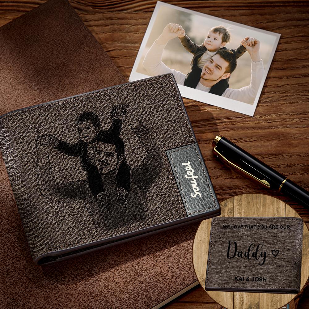 Mens Wallet Personalized Wallet With Engraved Words Perfect Gift for Men