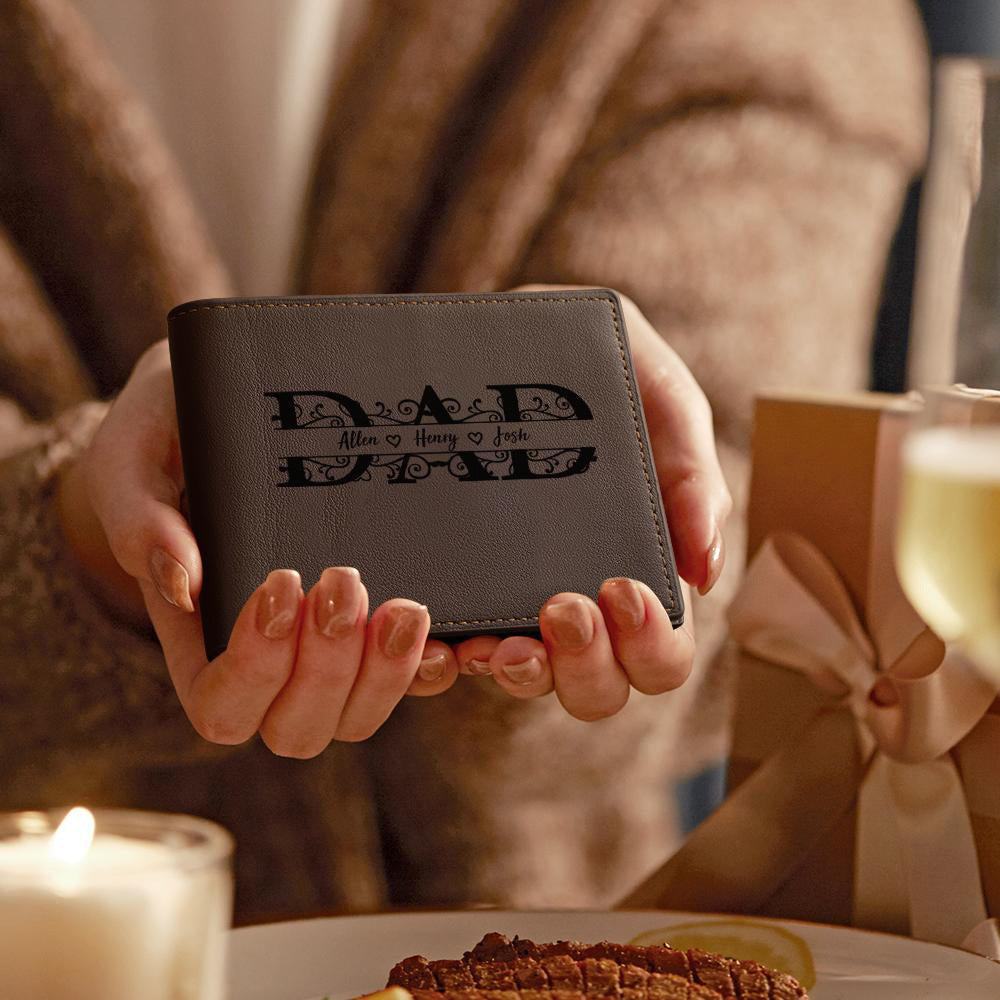 Personalized Dad Name Wallet Best Father's Day Gift For Dad