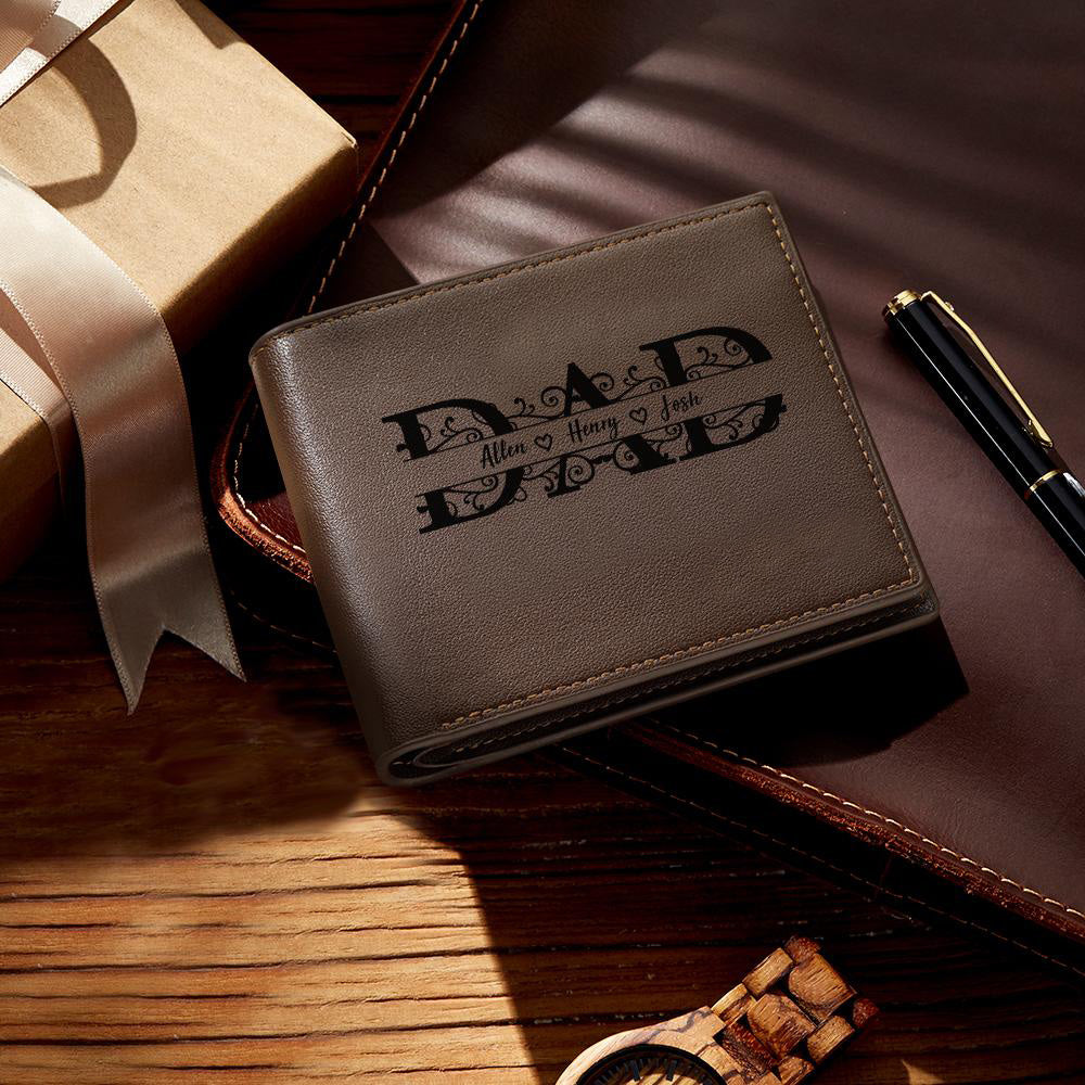 Personalized Dad Name Wallet Best Father's Day Gift For Dad