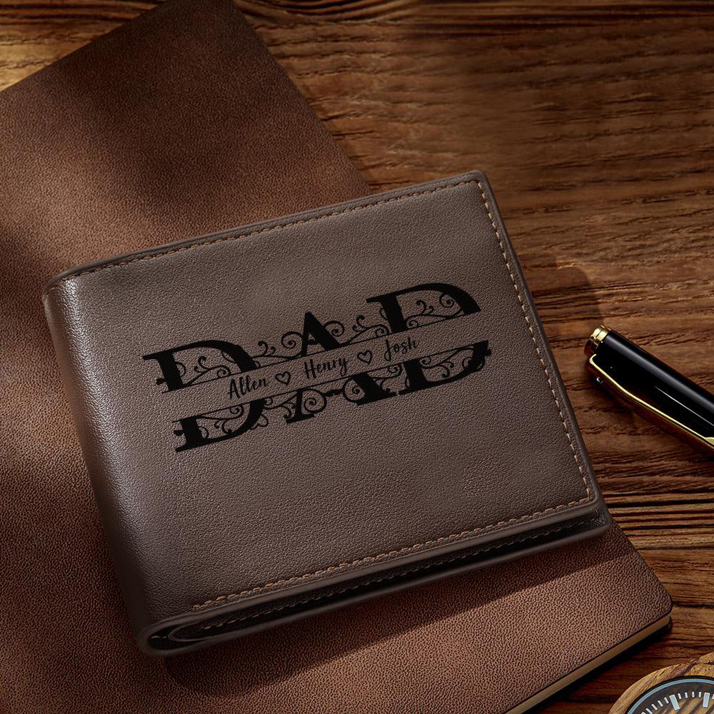 Personalized Dad Name Wallet Best Father's Day Gift For Dad