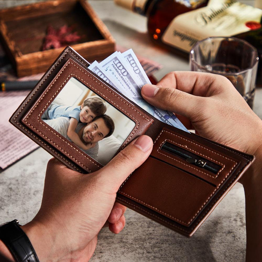 Custom Photo Engraved Wallet  Shadow Leather Simple Gifts