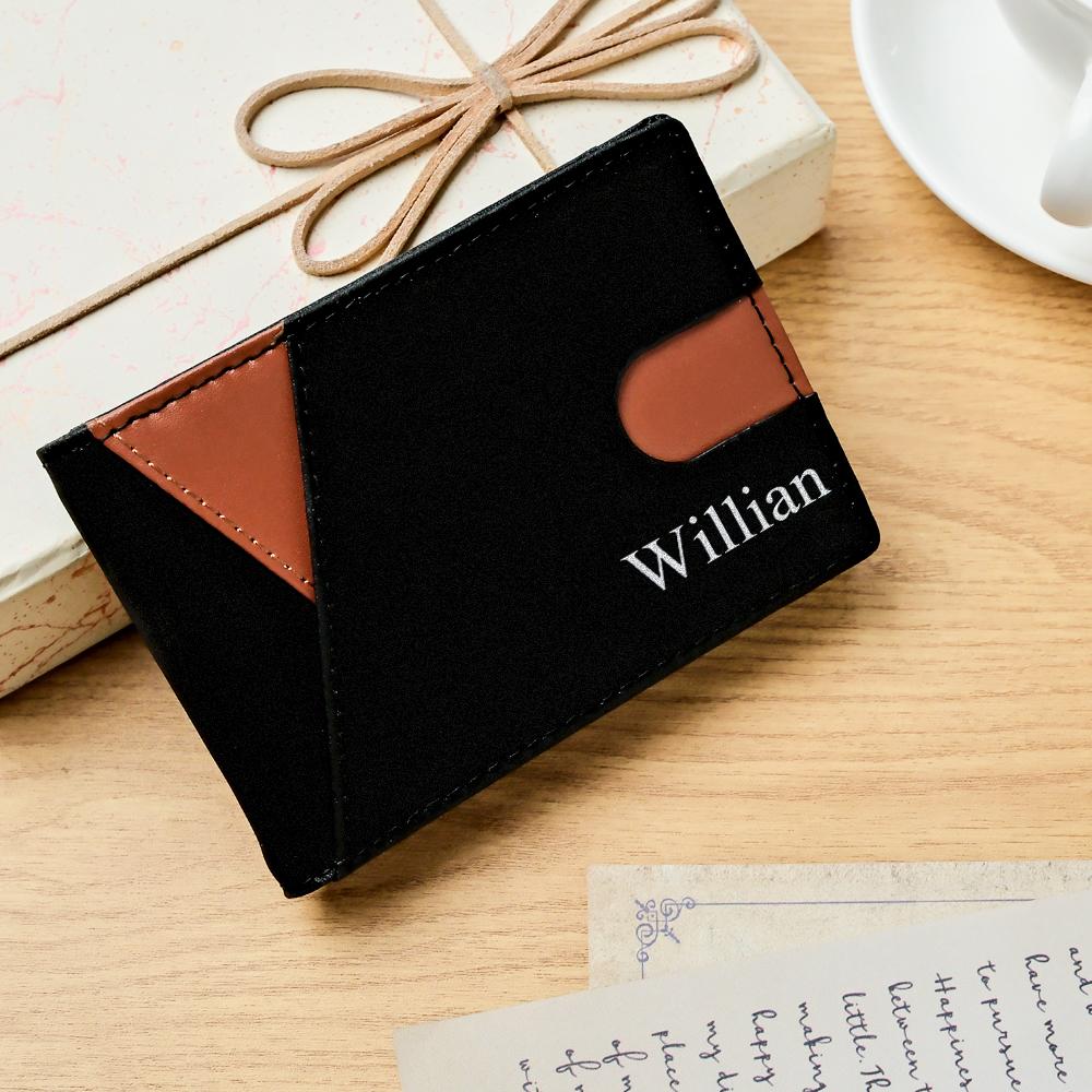 Custom Engraved Wallet Simple Leather Money Clip Men's Gifts