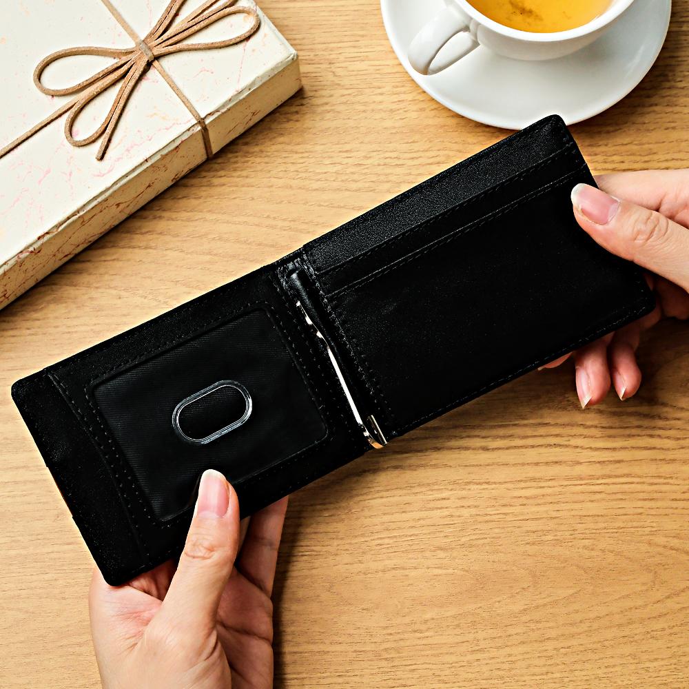 Custom Engraved Wallet Simple Leather Money Clip Men's Gifts