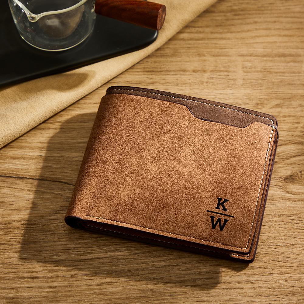 Personalized Unisex Wallet Bifold Leather with Photo and Letters Customize Wallet Engraved Wallet Photo Wallet for Birthday Gift for Love