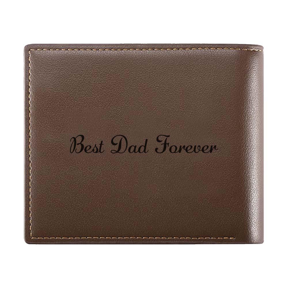 Personalized Hand Drawing and Text Wallet Engraved Wallet Gifts for Dad