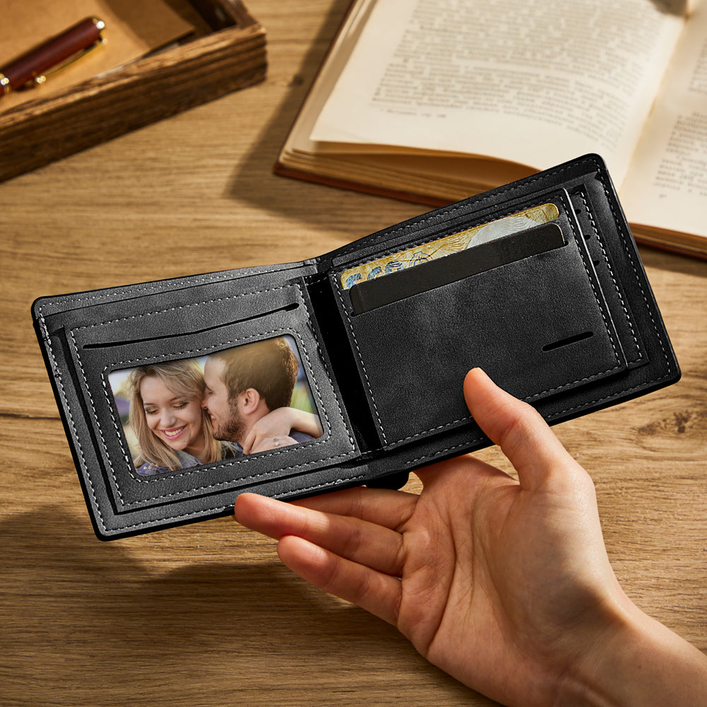Custom Photo Line Wallet Engraved Wallet with Your Text
