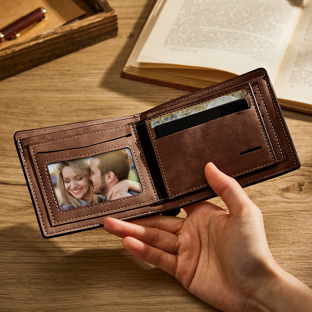 Custom Photo Line Wallet Engraved Wallet with Your Text