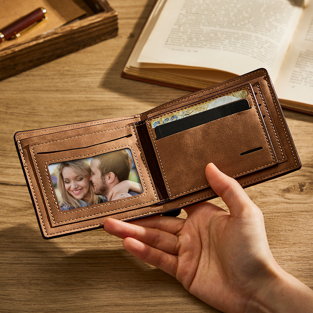 Custom Photo Line Wallet Engraved Wallet with Your Text