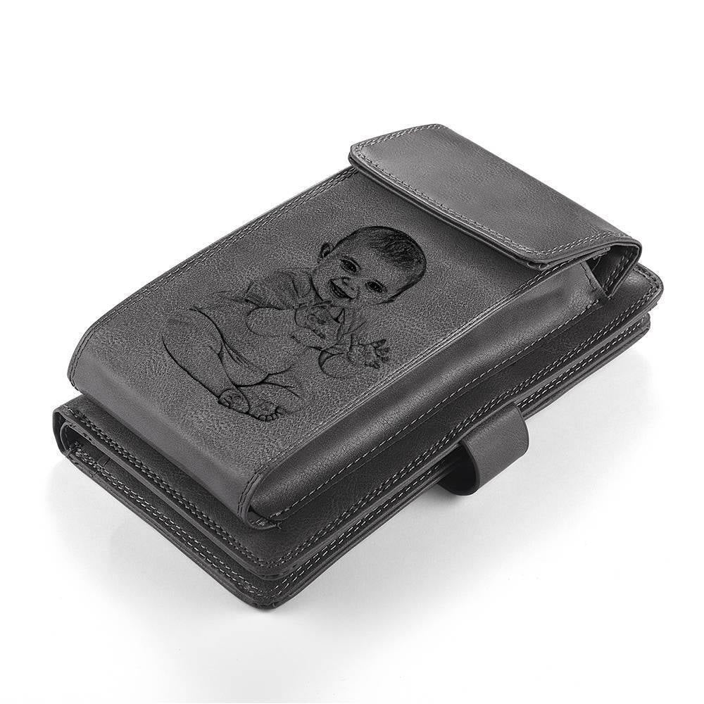 Photo Engraved Wallet Personalized Mens Wallet Photo Wallet Case