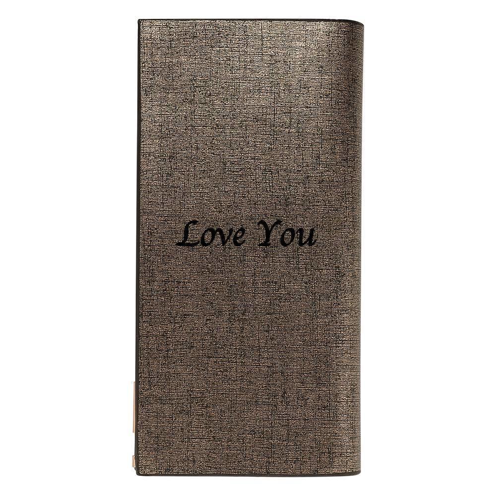 Personalized Leather Photo Engraved Wallet Champagne