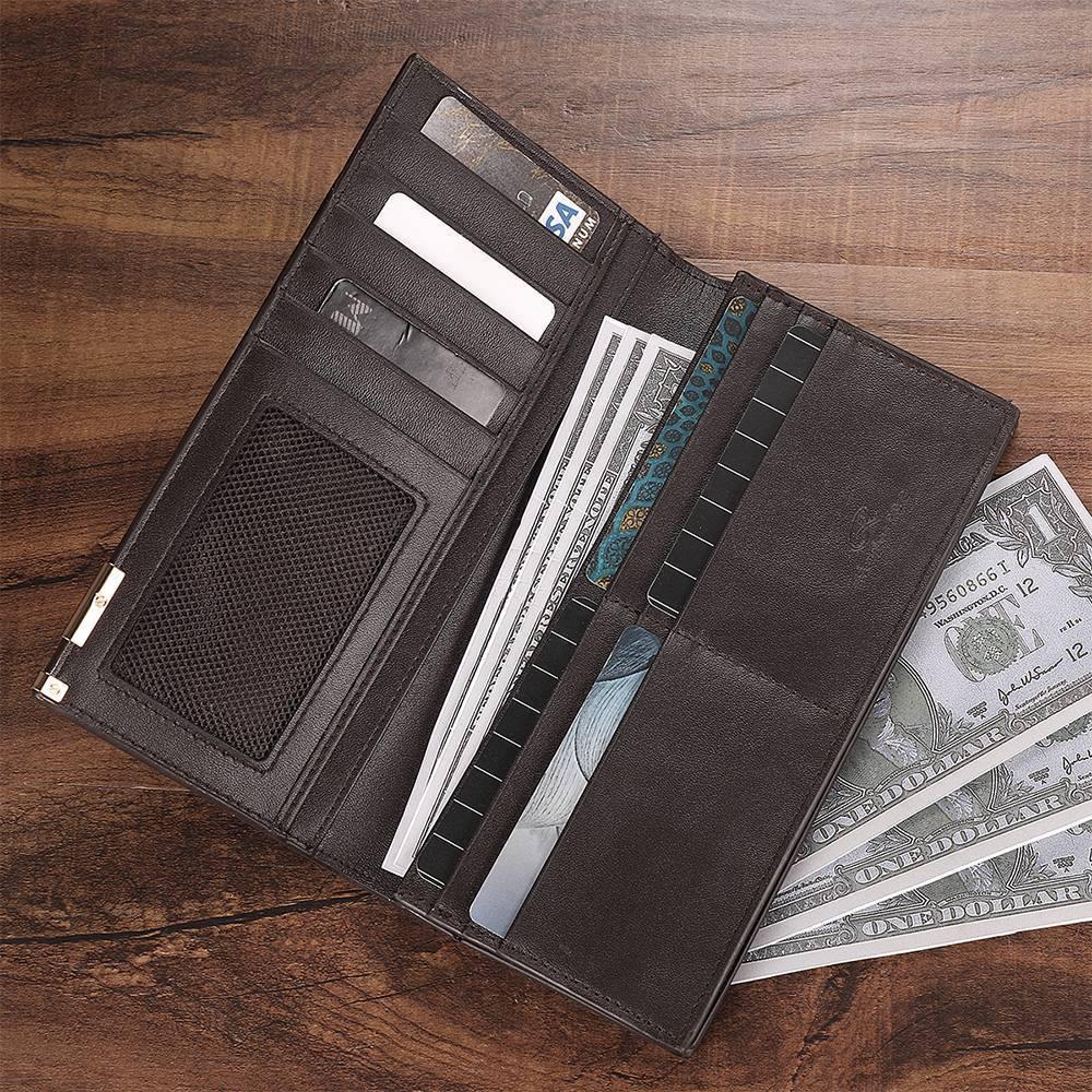 Personalized Leather Photo Engraved Wallet Champagne
