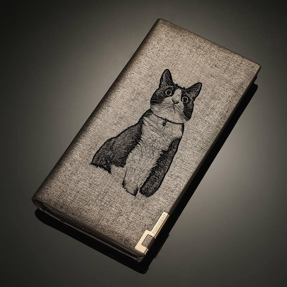 Personalized Leather Photo Engraved Wallet Champagne