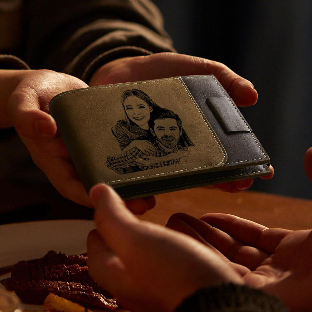 Custom Photo Engraved Wallet Antimagnetic Unique Gift