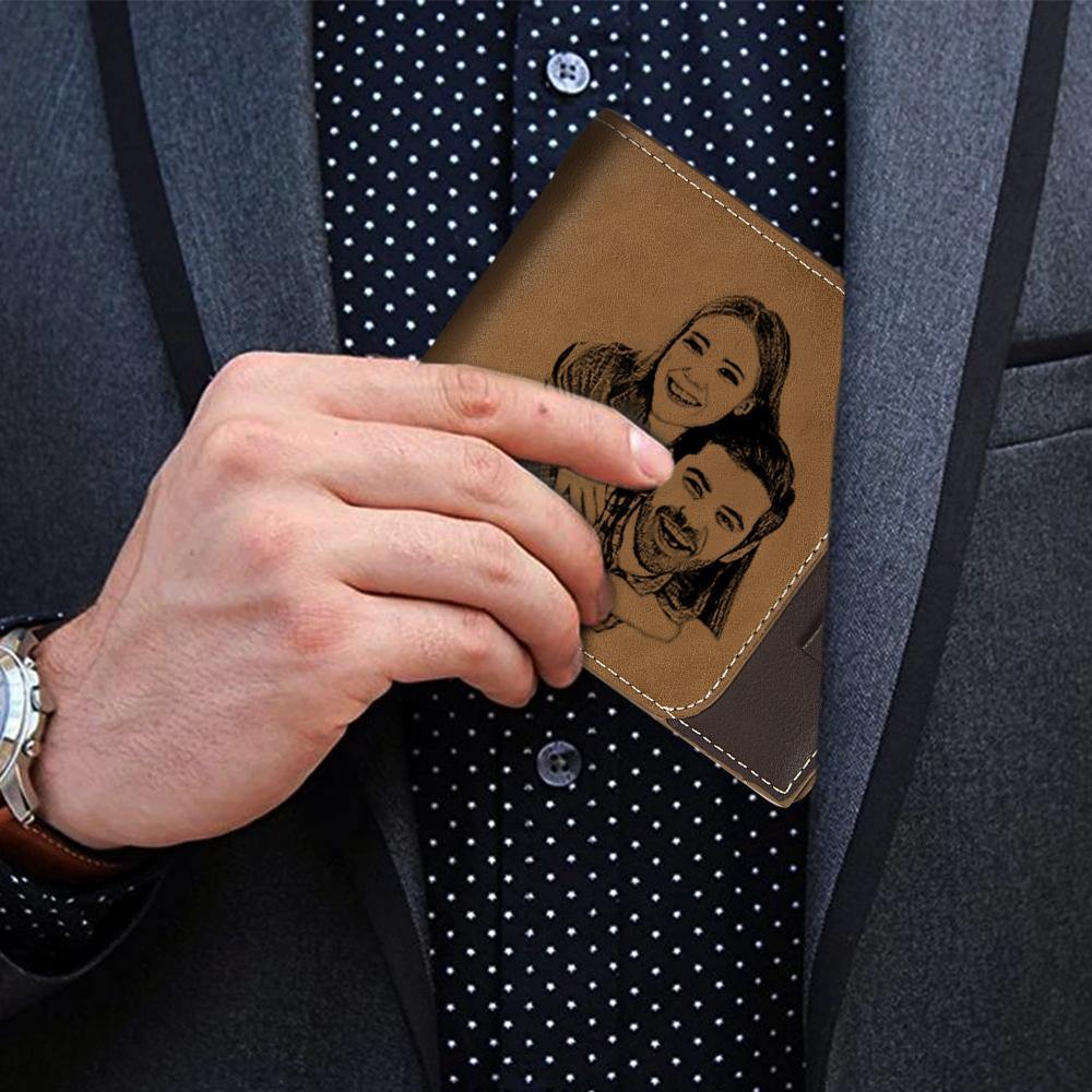 Custom Photo Engraved Wallet Antimagnetic Unique Gift