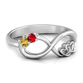 Personalised Birthstone Infinite Love Promise Ring Silver