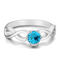 Personalised Birthstone Infinity Love Ring Silver