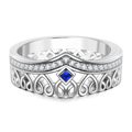 Personalised Birthstone Princess Ring Silver