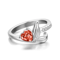 Personalised Birthstone Mystical Mermaid Ring Silver