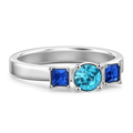 Personalised Birthstone Ring Silver