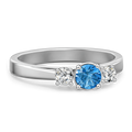 Personalised Birthstone Ring Silver