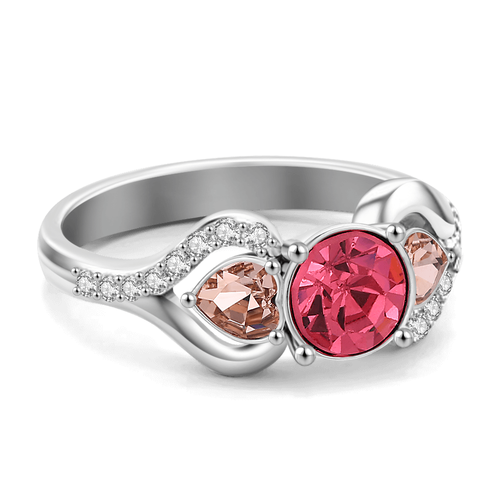 Personalised Birthstone Ring Silver