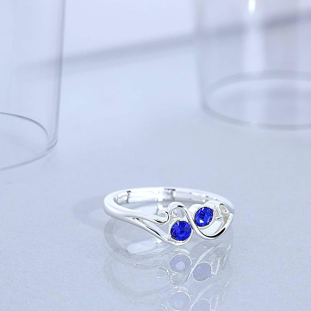 Personalised Birthstone Ring Silver