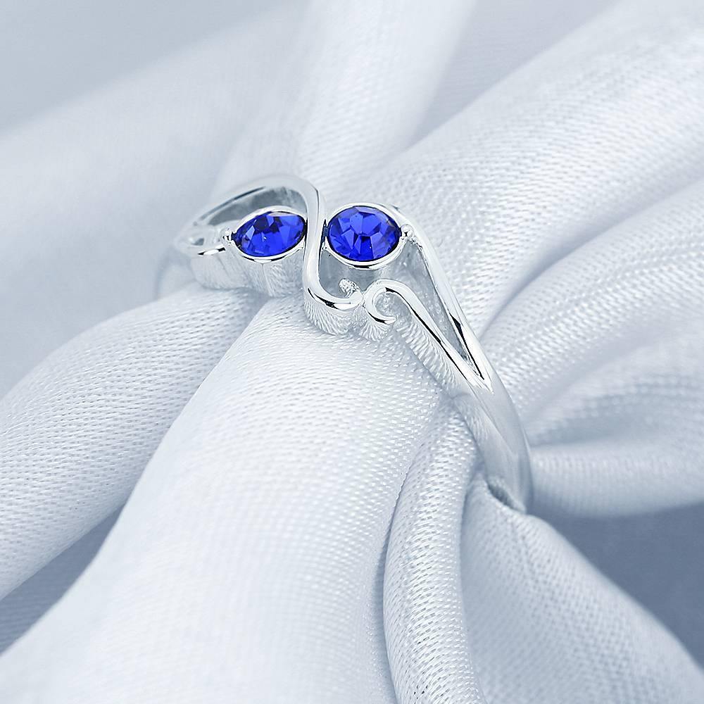 Personalised Birthstone Ring Silver