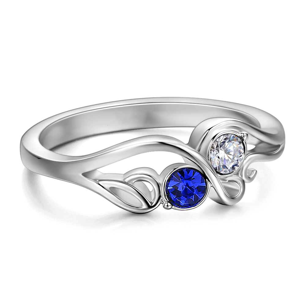 Personalised Birthstone Ring Silver